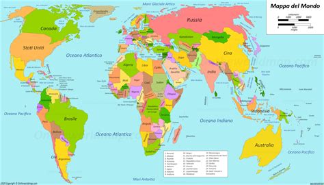 paesi del mondo mappa